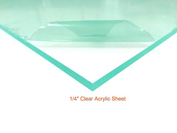 Clear Acrylic Plexiglass Sheet - 1/4" Thick Cast - 12" x 12"
