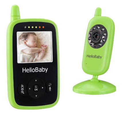 Hello Baby - Portable Video Baby Monitor Wireless with Night Vision Digital Color Screen / Smart Camera with Temperature Monitors HB24