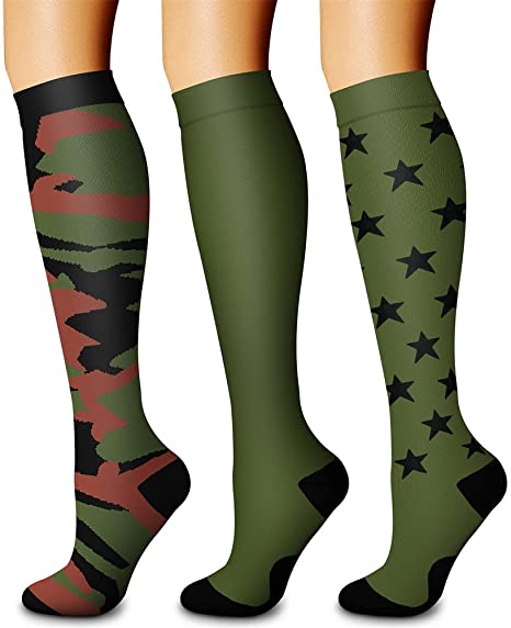 CHARMKING Compression Socks for Women & Men Circulation (3 Pairs)15-20 mmHg is Best Support for Athletic Running Cycling