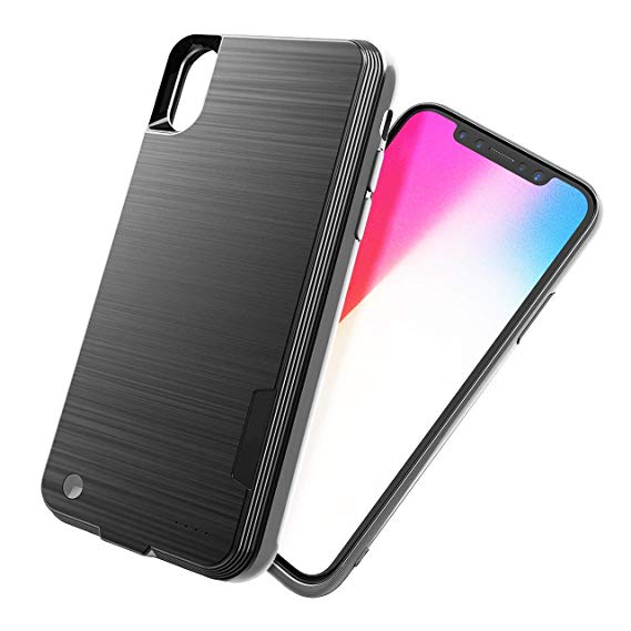 MIZOO Battery Case 4000mAh Rechargeable Portable Power Charging Case for iPhone X (5.8 inch) Protective Ultra Thin Charger Case Black