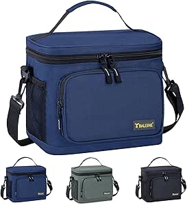 BALEINE 15 Can Large Lunch Bag, Insulated Lunch Bag for Men, Large Leakproof Cooler Bag with Adjustable Shoulder Strap for Office Work Picnic, Freezable Lunch Box for Men Women (Medium, Blue)