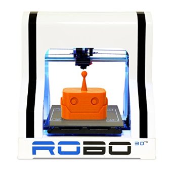 ROBO 3D R1 Fully Assembled 3D Printer, 8" x 9" x 10" Maximum Build Dimensions, 100 Micron Maximum Resolution, 1.75-mm ABS, PLA, T-Glase, Laywood, HIPS, and Flexible Filament