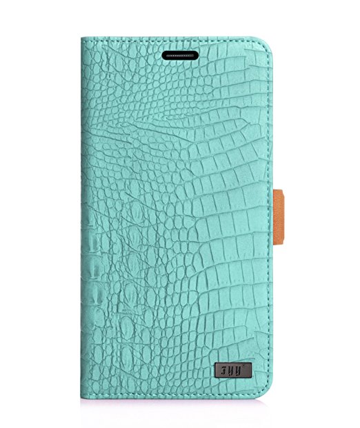 Galaxy S7 Case, FYY [Top-Notch Series] Premium PU Leather Wallet Flip Case Stand Cover for Samsung Galaxy S7 Mint Green