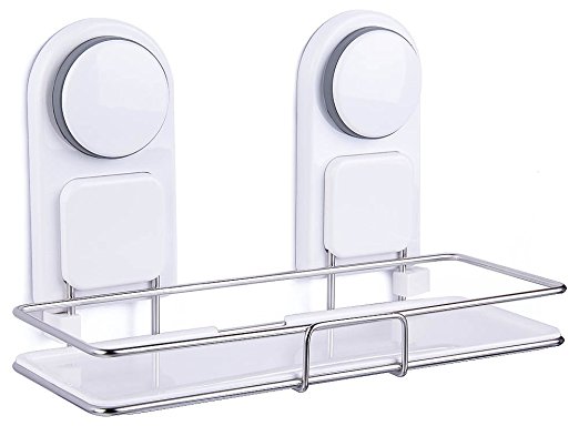 DEKINMAX Shower Shelf Holder with Suction Cups, Stainless Steel Bathroom Kitchen Organizer