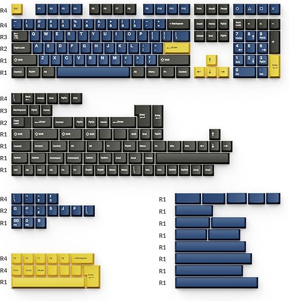 Keychron Double Shot Cherry PBT Keycap Full Keycap Set (219 Keys) - Royal