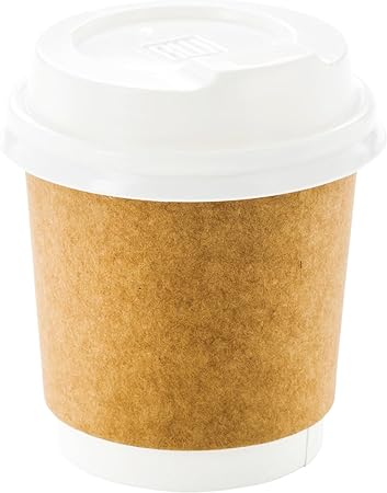 White Plastic Coffee Cup Lid - Fits 4 oz - 2 1/2" x 2 1/2" x 1/2" - 25 Count Box