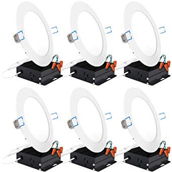 Sunco Lighting 6 Pack 6 Inch Slim LED Downlight with Junction Box, 14W=75W, 850 LM, Dimmable, 2700K Soft White, Recessed Jbox Fixture, Simple Retrofit Installation - ETL & Energy Star
