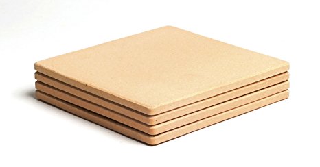 Pizzacraft PC0103 7.5" Square ThermaBond Mini Baking/Pizza Stones, Set of 4