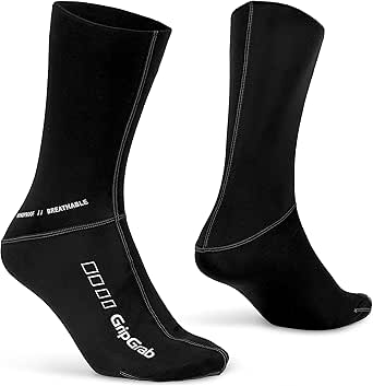 GripGrab Windproof Spring Fall Thermal Cycling Socks Long High Cut Pre-Shaped Cold Weather Cycling Socks Tall Bike Socks