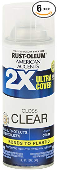 Rust-Oleum 327864-6PK American Accents Ultra Cover 2X Gloss, 6 Pack, Clear