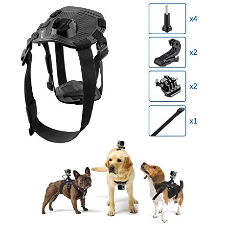 MCOCEAN Dog Harness Chest Mount Sports Camera Accessories Kit for GoPro HERO 4 (Black), GoPro HERO 4 (Silver), GoPro HERO 3 /3/2, SJ4000, SJ5000 and SJ6000