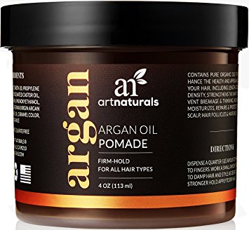 ArtNaturals Professional Argan Oil Pomade - 118 ml - Styling Gel with a Strong Hold for All Hair Types – Natural Hair Styling Formula – Men and Women – Made in USA – Thick, Straight and Curly Hair