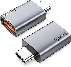 Syntech USB C to USB Adapter (2 Pack), 10Gbps USB 3.2 Gen 2 Fit Side by Side, USB C Male to USB A 3.2 Female Adapter Compatible with iPhone 15 Pro Max/iPad/iMac/MacBook Pro and Thunderbolt 4/3 Devices