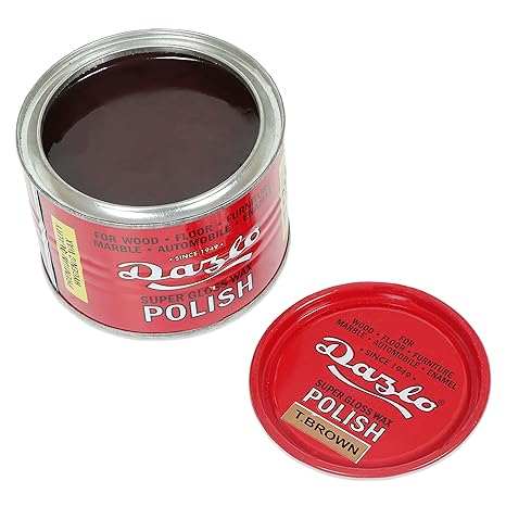 Dazlo Floor & Furniture Wax Polish (400g) - Brown - For Furniture, Floor, Wood, Brown Floor, Chalk Paint, Enameled Lacquered Surface & Unglazed Tile