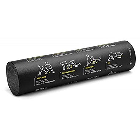 SKLZ Memory Foam Roller For Back, Body, Legs, and More - Training Exercises Printed On Foam Roller