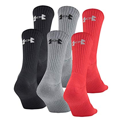 Under Armour Men's Charged Cotton 2.0 Crew Socks, 6-Pair