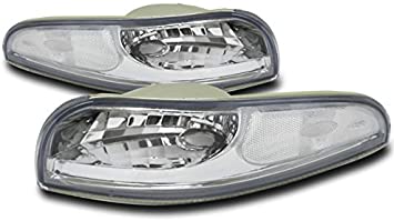ZMAUTOPARTS For 1997-2004 Chevy Corvette Front Bumper Signal Lights - Chrome