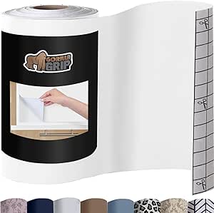 Gorilla Grip Adhesive Removable Liner for Drawers, Shelves and Crafts, Easy Install Peel and Stick Decor Paper, Contact Liners for Drawer, Shelf, Book, 17.5 in x 10 FT, White