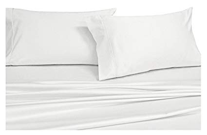 Precious Star Linen American Choice! Genuine 425 Thread count Egyptian Cotton Soft 2-Pieces Pillowcase White Solid/Plain (Queen {20 x 30 Inch}, Natural White)