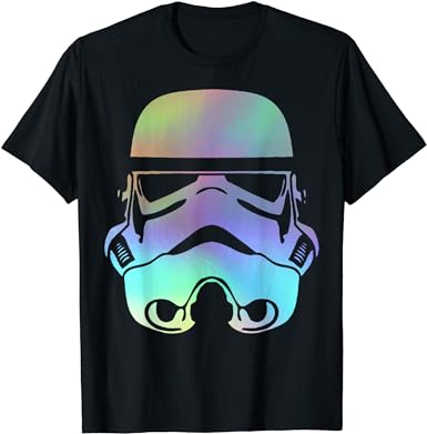 Star Wars Storm Trooper Neon Rainbow Graphic T-Shirt T-Shirt