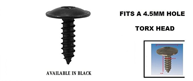 XtremeAuto® 10 X BLACK Body Panel Screw #1: CLIPS/RIVETS/FIXTURES FOR CAR: Bumper, Moulding, Side Panel, Mounting, Wheel Arch Door etc.