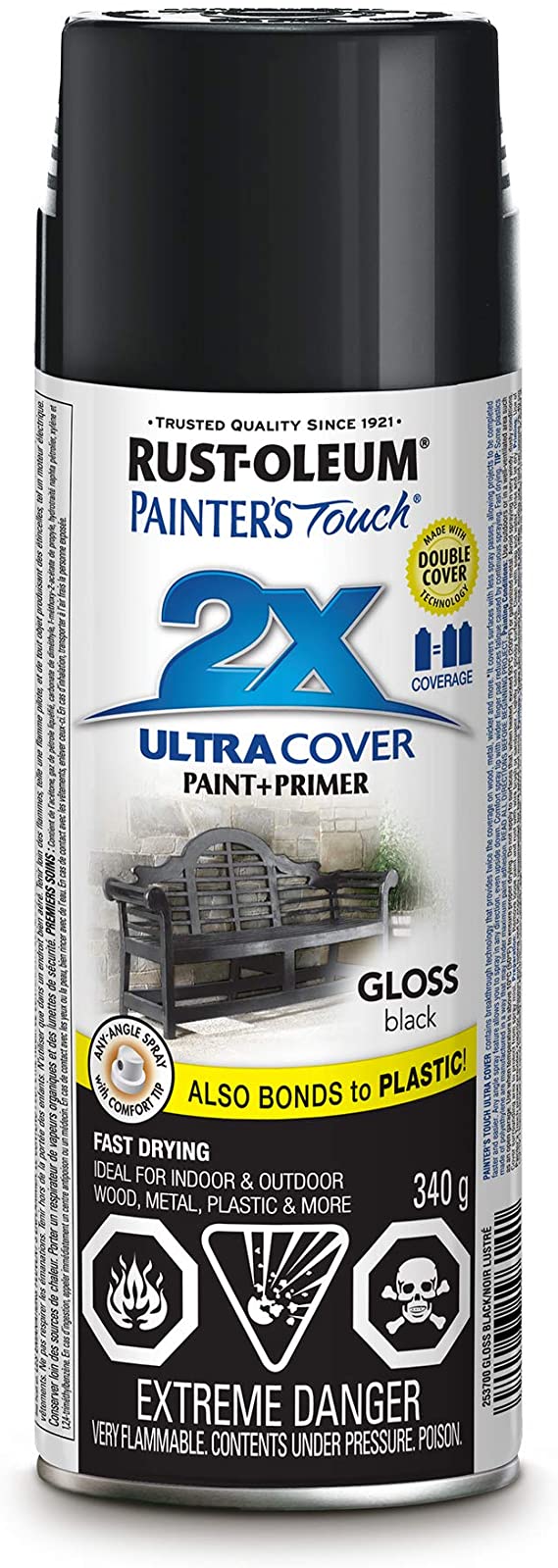 Painter's Touch 2X Ultra Cover in Gloss Black, 340g