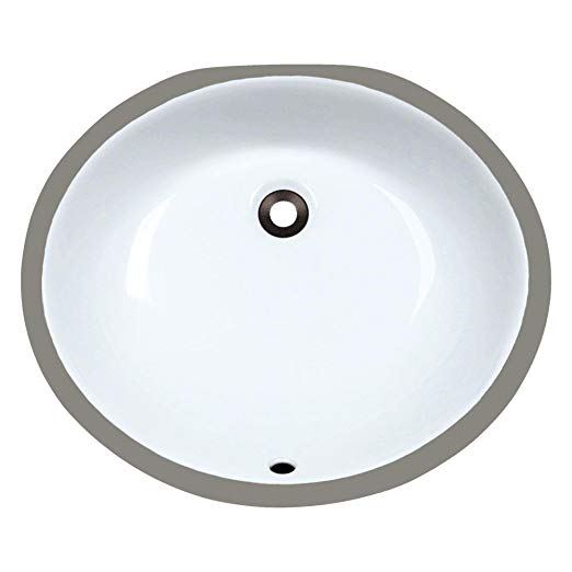 UPM-White Undermount Porcelain Bathroom Sink, Sink Only