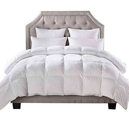 LUXURIOUS TWIN Size White Goose Down Alternative Comforter Duvet Insert 750 Fill Power, 50 oz Fill Weight,Plush Siliconized Polyester Fiberfill,Hypoallergenic,Baffle Box design & LIFETIME WARRANTY!