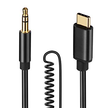 ARCHEER Type C to 3.5mm Audio Cable 4.6ft USB C to Aux Male Car Stereo Auxiliary Cord with Spring Extension Stereo Jack Adapter for Car Headphone Speaker Home Stereo Compatible Huawei Mate 20, Google Pixel 3, Moto Z and More Type-C Device