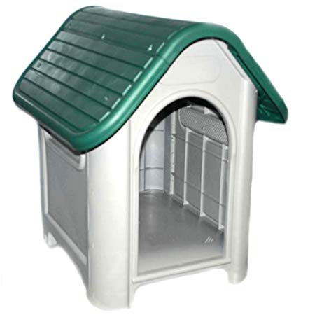 LavoHome All Weather Doghouse Puppy Shelter Pet Dog House Portable Waterproof Plastic Roof Cat Dogs House|Comfortable Cool Shelter | Durable Plastic Design | Home Kennel |