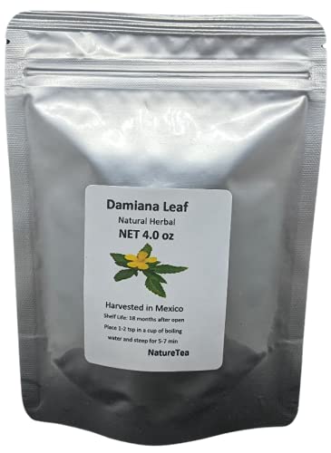 Nature Tea Damiana Leaf - Turnera diffusa Premium Loose Leaf from 100 percent Nature (1 oz)