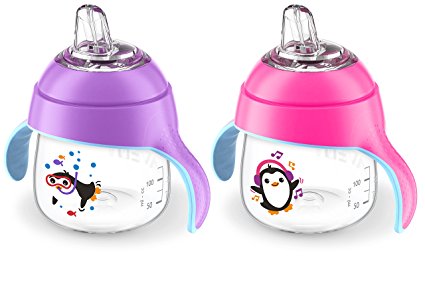 Philips Avent My Little Sippy Cup, Pink/Purple, 7oz, 2 piece