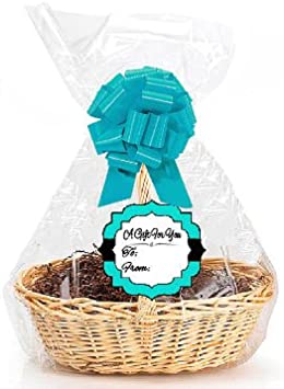 Turquoise 2Pack Designer Cello Bags/Tags/Bows Cellophane Jumbo Gift Basket Packaging Bags Flat 30" x 40"