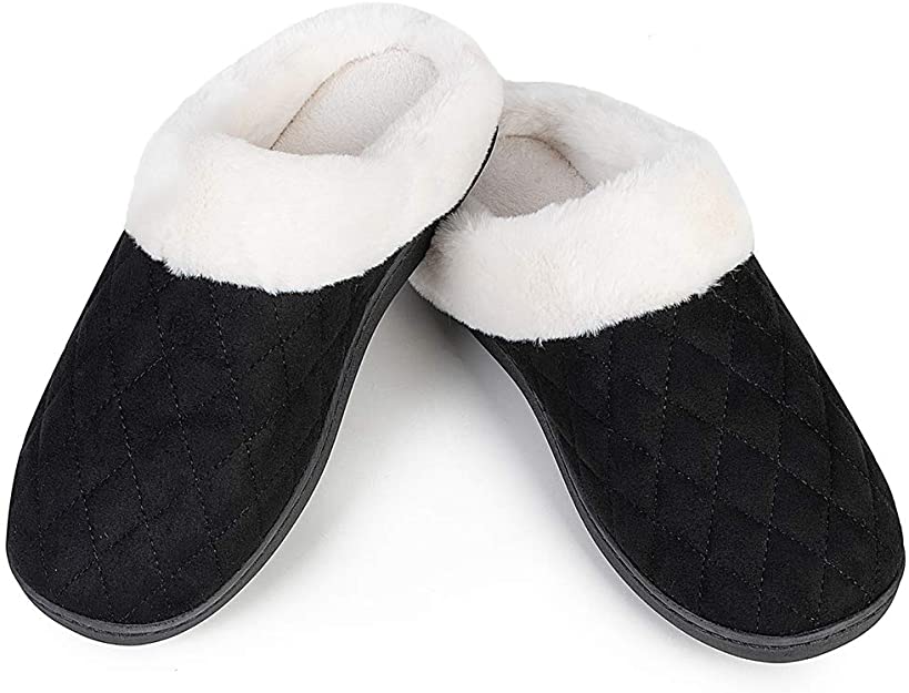 YALOX Slippers for Women Warm Memory Foam Slip on House Shoes Mens Cotton Comfortable Fleece Plush Cozy Home Bedroom Shoes Indoor & Outdoor