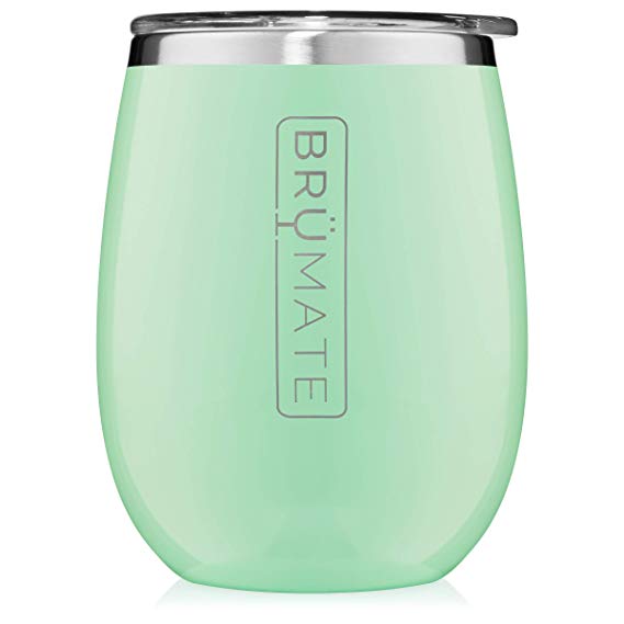 BrüMate Uncork'd XL 14oz Wine Glass Tumbler With Splash-proof Lid - Made With Vacuum Insulated Stainless Steel (Seafoam)