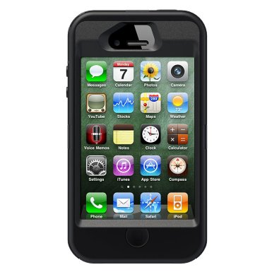 OtterBox Defender Series iPhone 44S Case and Holster Frustration-Free Packaging Black
