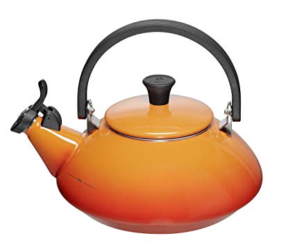 Le Creuset Enamel On Steel 1.6 Qt. Zen Tea Kettle Color, Flame Orange