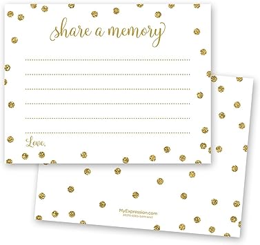 48 Cnt Share a Memory Cards (Faux Gold Glitter on White) - Not Real Glitter