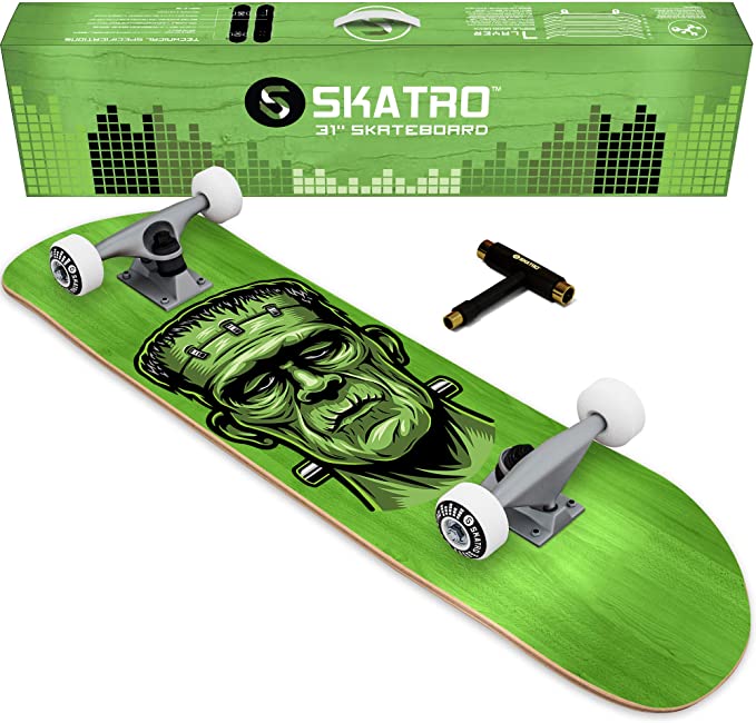 Skatro - Pro Skateboard 31" Complete Skateboard. Skate Board Ages: Adults, Boys, Girls, Beginners, and Kids