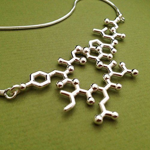 Oxytocin Molecule Suspended Necklace in sterling silver