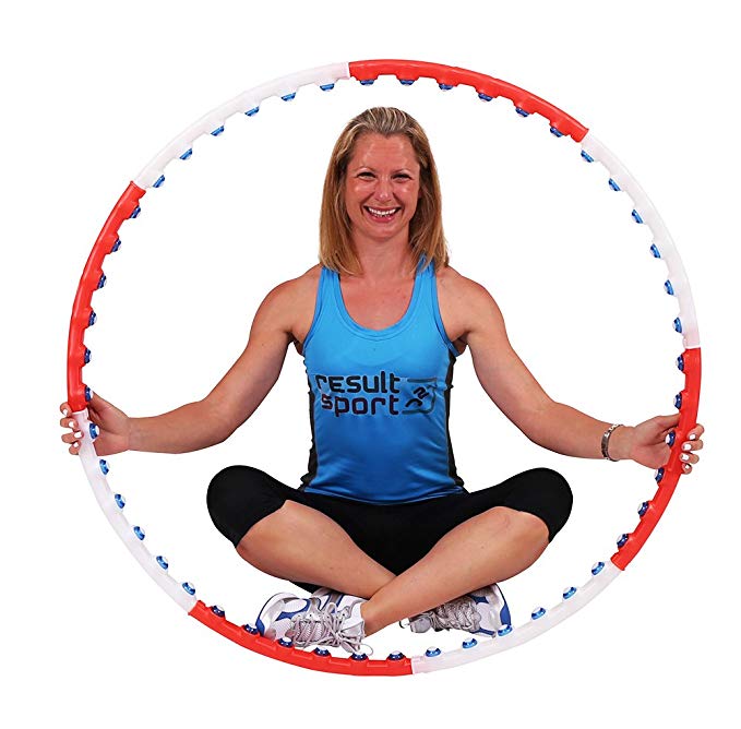 ResultSport Anion Massage Weighted 0.75kg (1.65lbs) Fitness Exercise Hula Hoop 105cm wide
