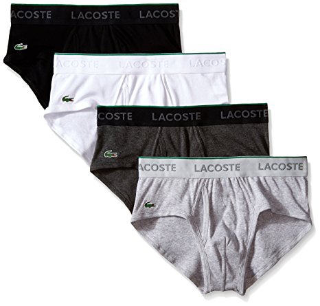 Lacoste Men's Essentials 4-Pack Cotton Low-Rise Brief