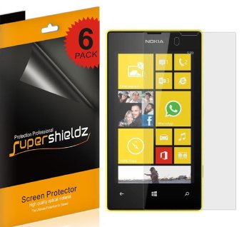SUPERSHIELDZ- High Definition (HD) Clear Screen Protector Shield For Nokia Lumia 520 (AT&T)   Lifetime Replacements Warranty [6-PACK] - Retail Packaging