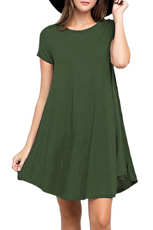 VIISHOW Women's Short Sleeve Casual Loose T-Shirt Dress