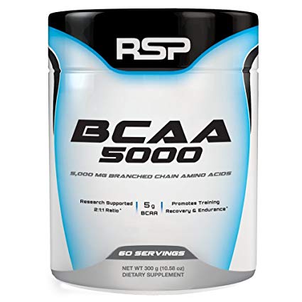 RSP BCAA 5000 (60 Serv), Premium BCAA Powder for Post Workout Muscle Recovery, Endurance & Energy, 5g of Essential Branched Chain Amino Acids Per Serving (Unflavored)