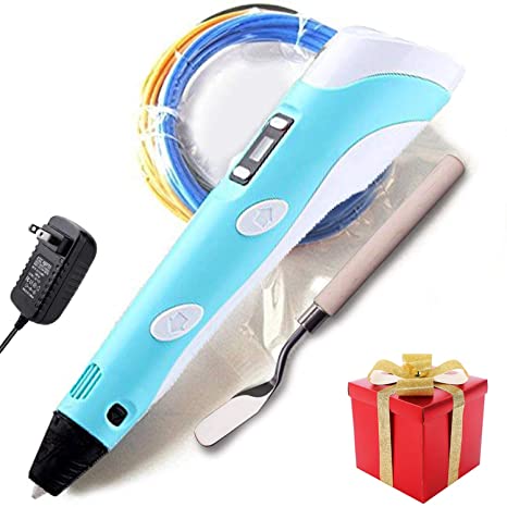 Kuman 3D Printing Pen with LCD Screen for 3D Doodler Drawing Printer Pen, 3X 1.75mm ABS Filament Included 100B