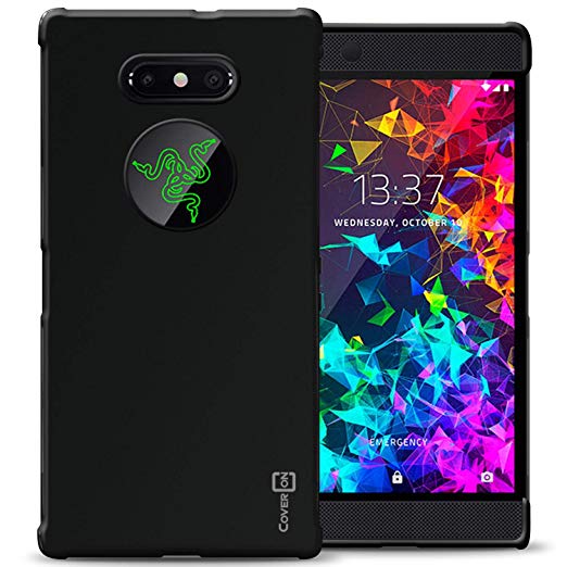 Razer Phone 2 Case, CoverON FlexGuard Series Shock Absorbing Slim Fit Flexible TPU Phone Cover - Gloss Black