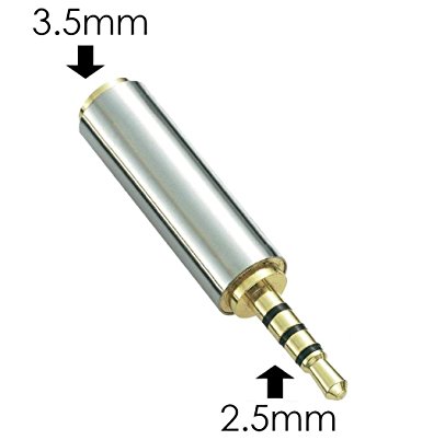 D & K Exclusives Gold Plated 2.5mm Male to 3.5mm Female Audio Adapter Converter Headphone Earphone Headset Jack - Stereo or Mono