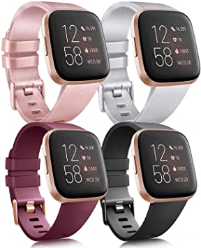 Vancle Bands Compatible for Fitbit Versa/Versa 2 / Versa Lite/Versa SE, Classic Soft Sport Band Strap for Fitbit Versa Smart Watch Women Men Small Large