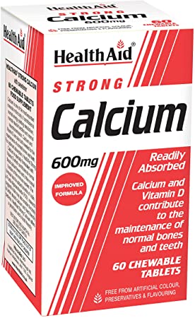 HealthAid Calcium 600mg - Chewable - 60 Vegetarian Tablets